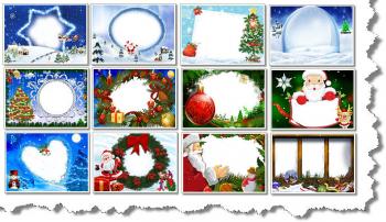 PSD рамки Christmas vol 2 для создания фотоальбомов